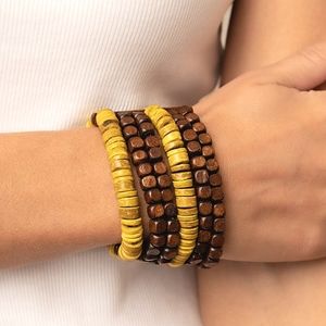 Multicolored Wooden Stretchy Bracelet - Fashion Accessories
